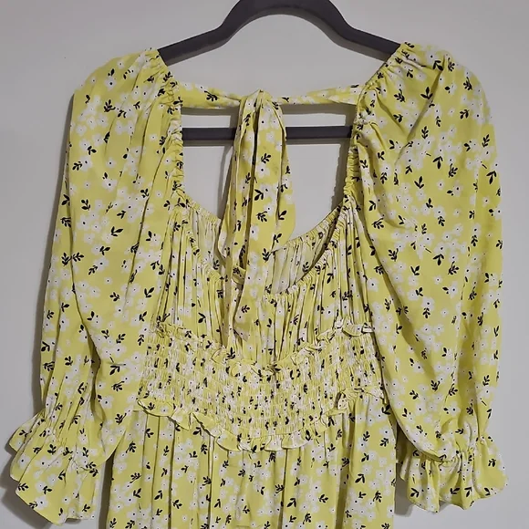 For Love And Lemons Light Yellow Floral Dress - Picture 5 of 7